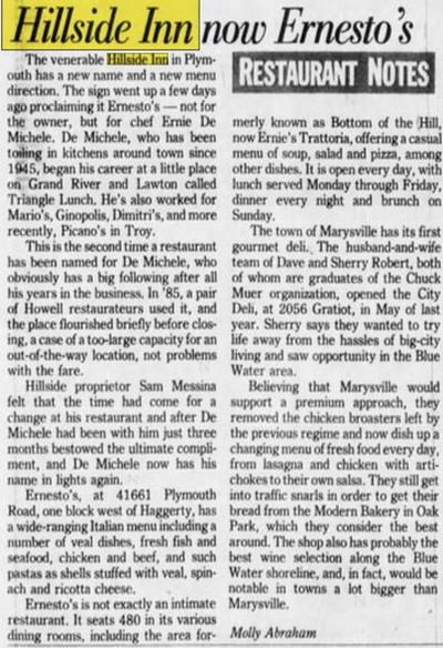 Courthouse Grille (Hillside Inn, Ernestos) - Nov 1989 Article (newer photo)